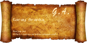 Garay Aranka névjegykártya